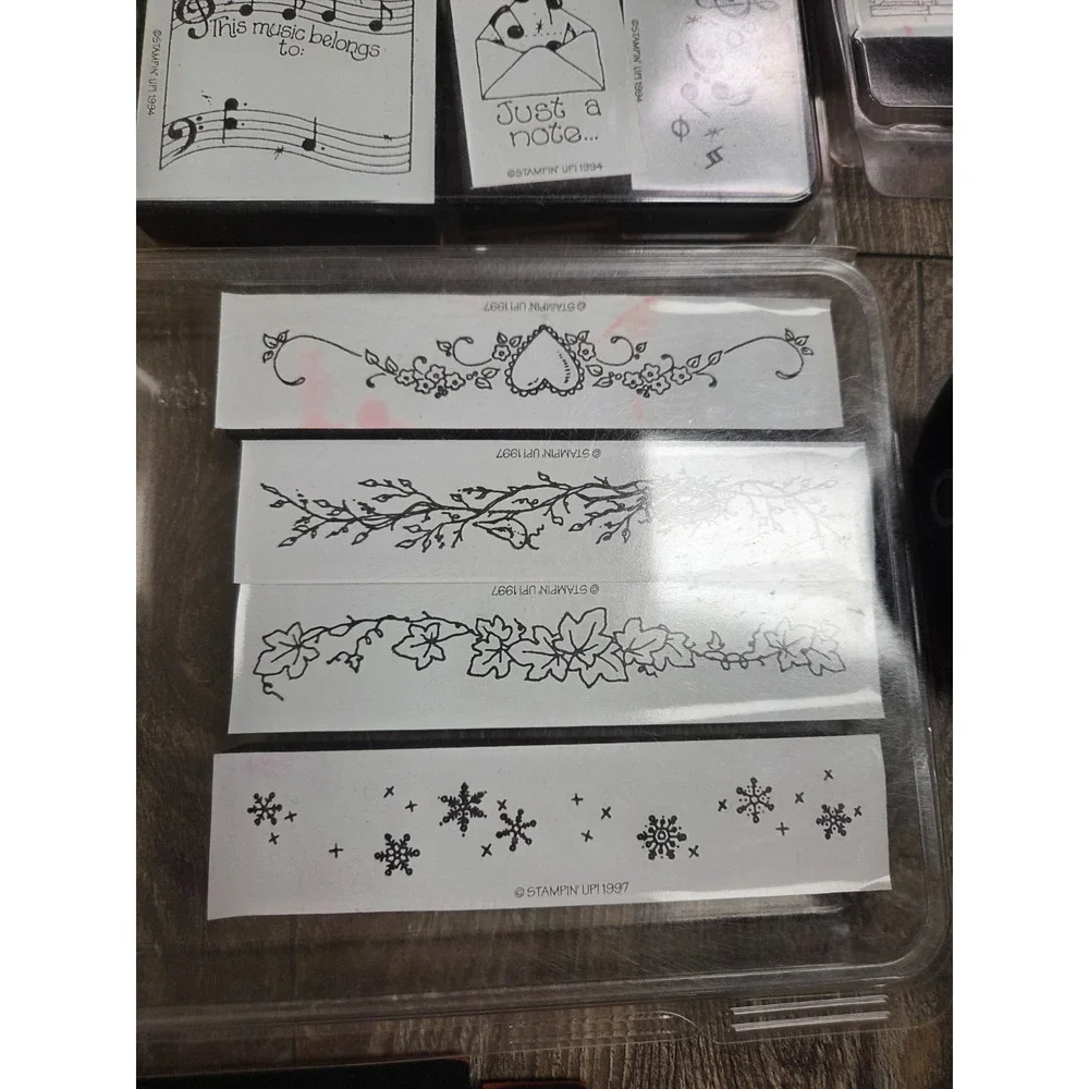 Stampin' Up Vintage Christmas Wooden Block Rubber Ink Stamps 1990s Lot of 70+